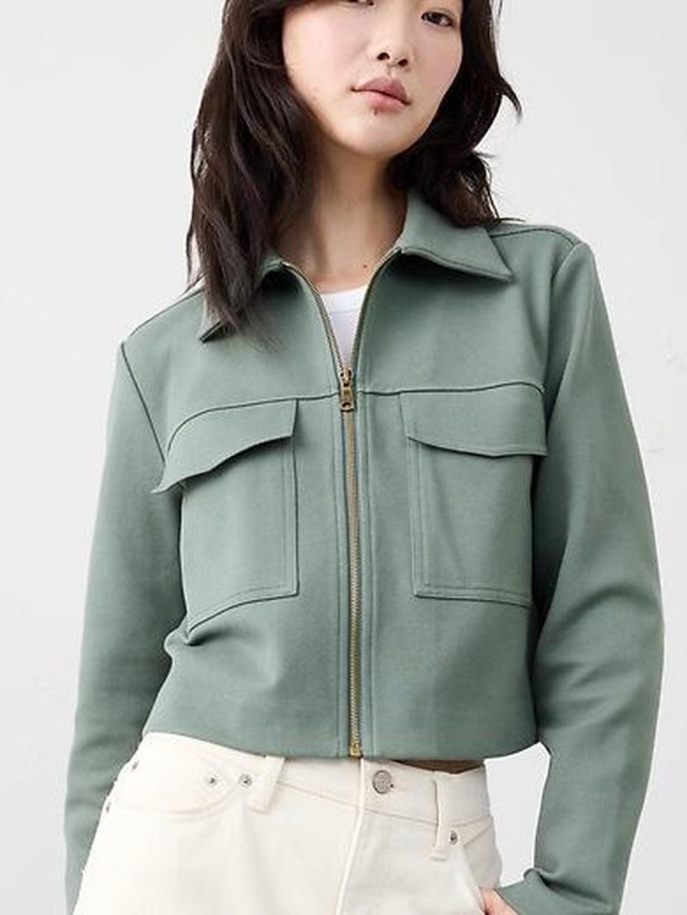 Banana Republic Knit Twill Cropped Jacket